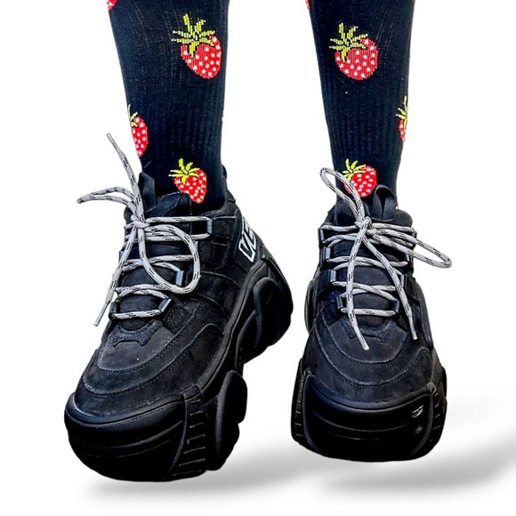 Vetemens x Swear collab chunky platform black leather sneakers - Picture 15 of 16